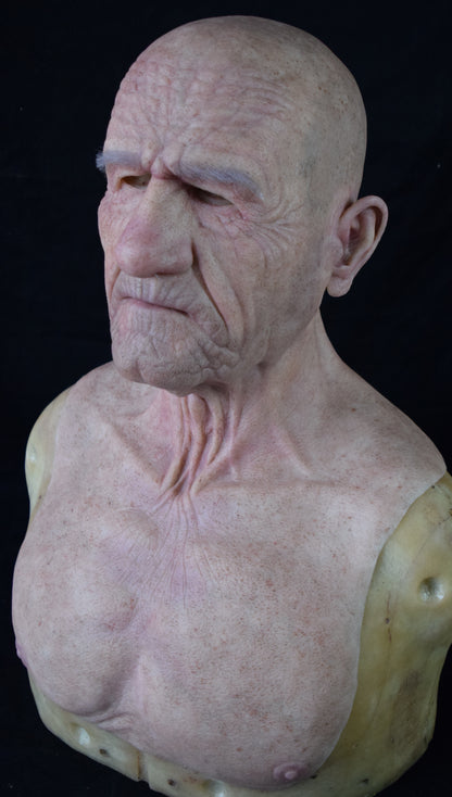 Albert hyper-realistic old man silicone mask by Mr E Masks - premium quality