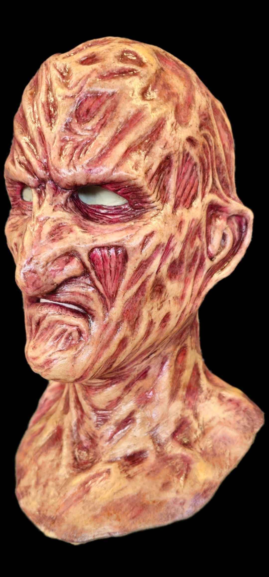 Burnie Freddy lookalike silicone mask — full front face view