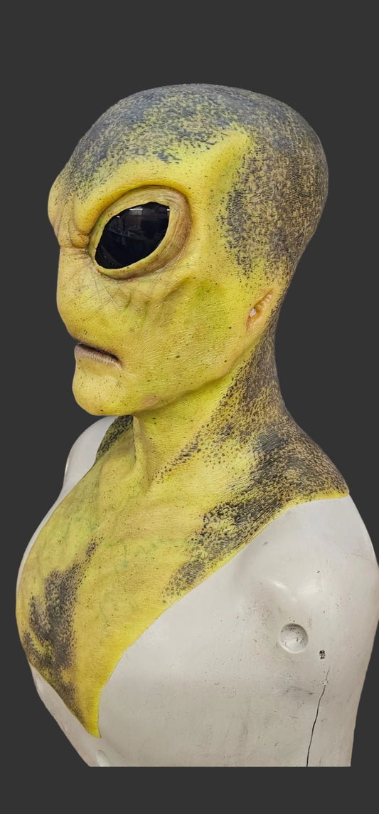Lifelike green silicone alien mask