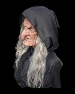 Mother-in-law silicone mask ugly witch old hag woman realistic elderly horror female film quality in costume long grey wig