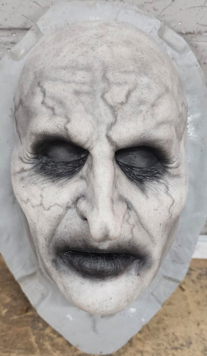 Realistic Evil Nun silicone mask, front view