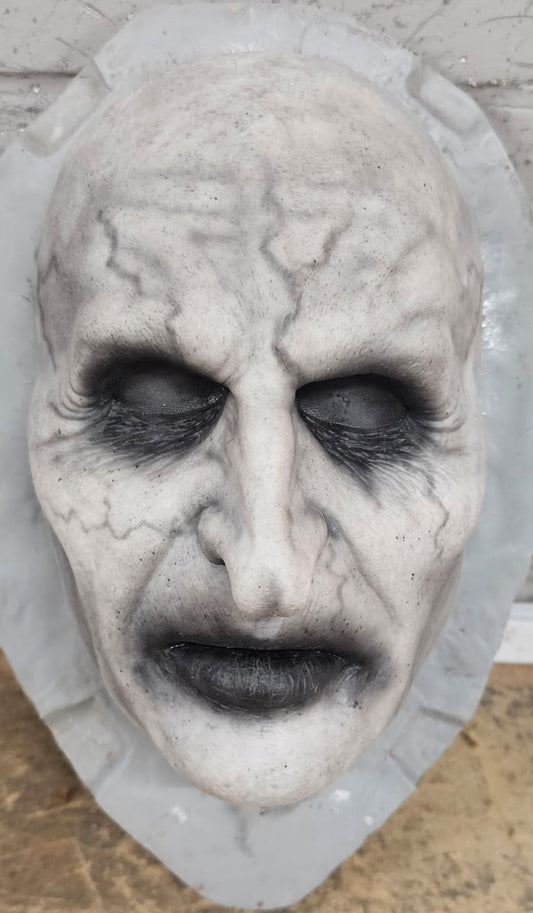 Realistic Evil Nun silicone mask, front view