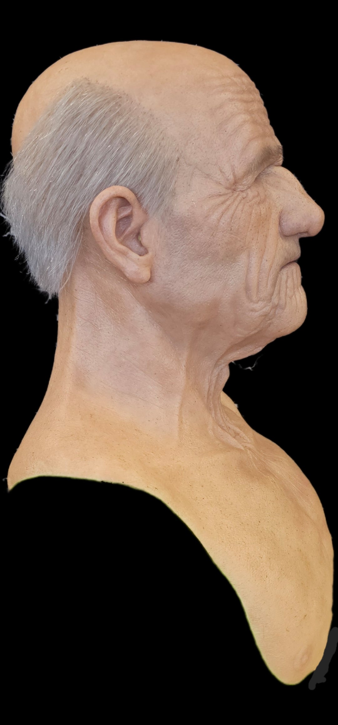Albert realistic old man mask being worn - full transformation by Mr E Masks