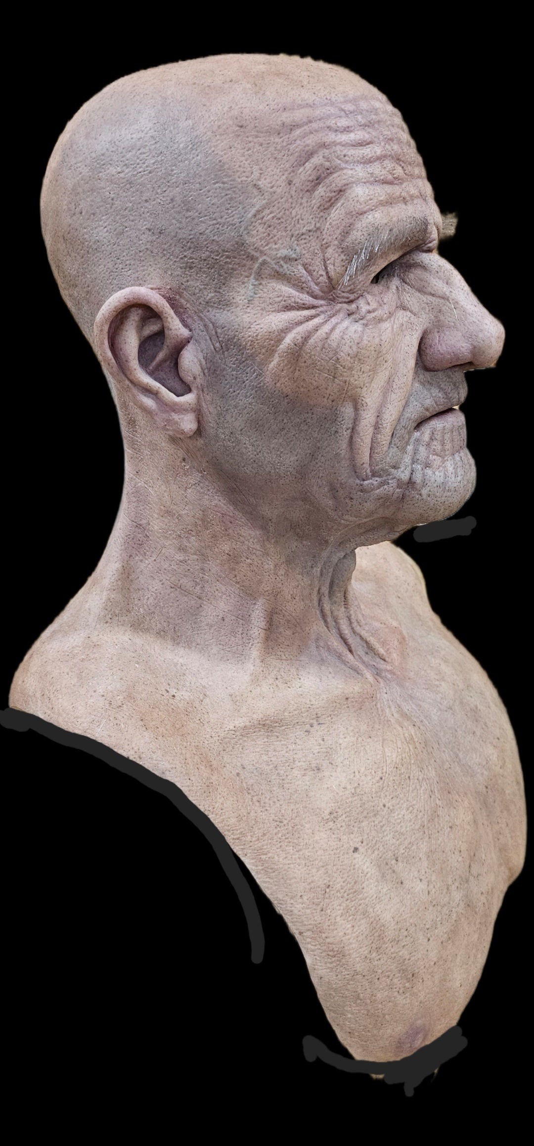 Silicone old man mask realistic