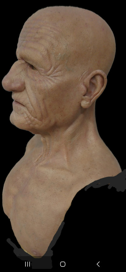 Silicone old man mask realistic