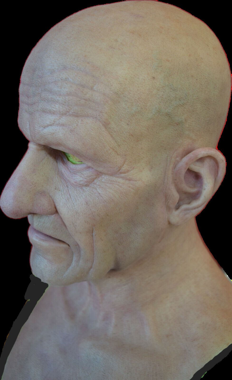 Realistic silicone old man elderly mask UK prank video