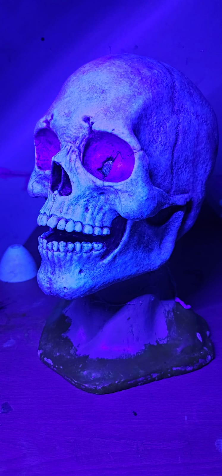 Silicone skull  mask with UV glow
